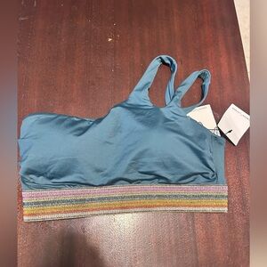 Gibson Latimer Teal swim top  with Striped Band